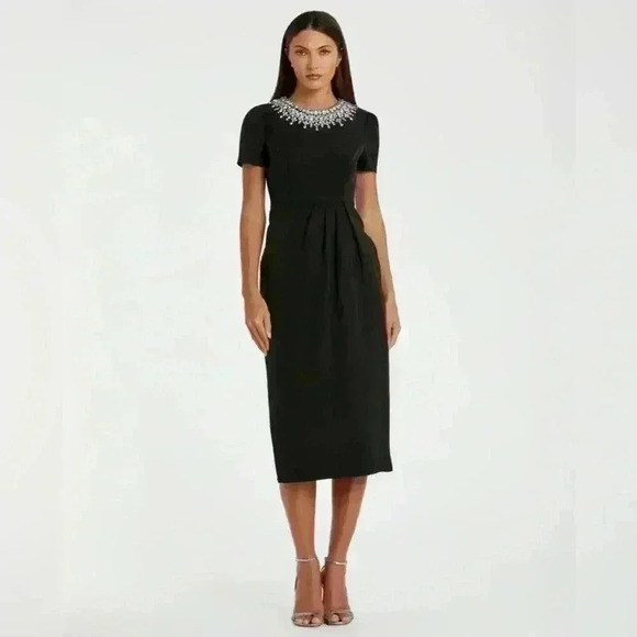 Ieena by MAC DUGGAL Rhinestone Neckline Column Dress NWT Size 10 - Picture 1 of 7